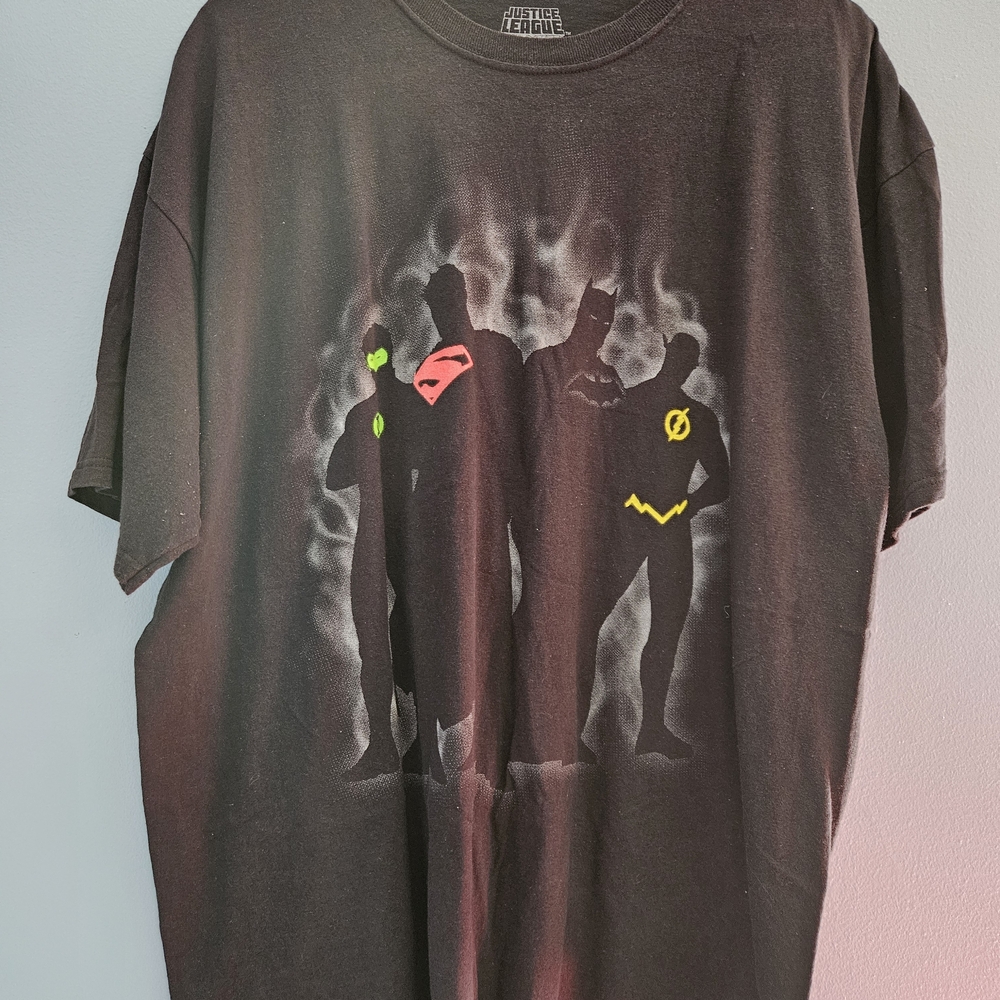 Justice League Unlimited Shirt Black 2XL DC Comic Superhero Graphic Cotton Adult